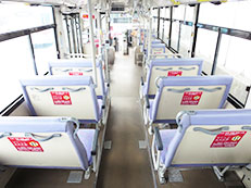 福岡西鉄バス車内座席ステッカーバスジャックPR
